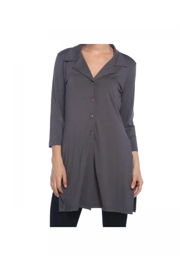 Uzun Ceket-Hırka - Gri