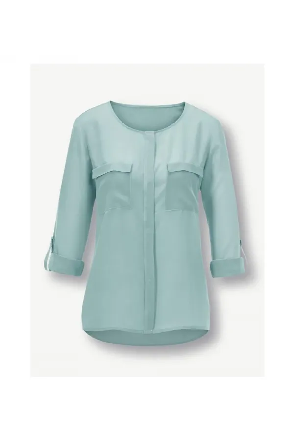 Chemise en pure soie - Vert menthe