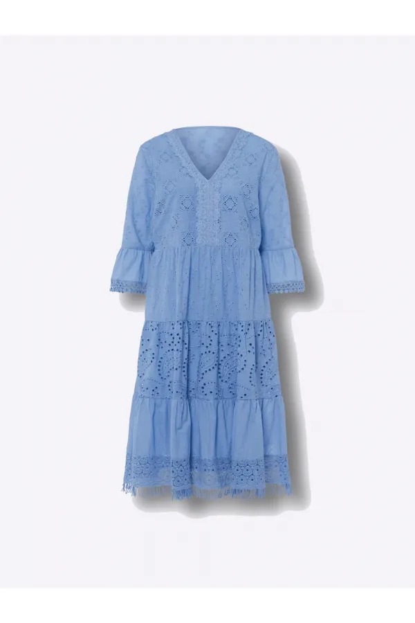 Dantelli Elbise - Mavi