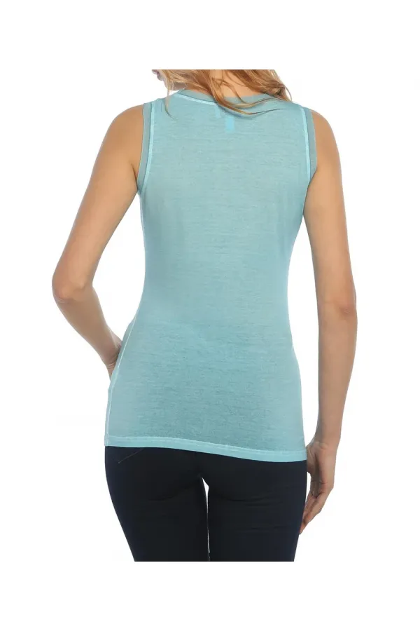 Kolsuz İpekli Üst - Turkuaz