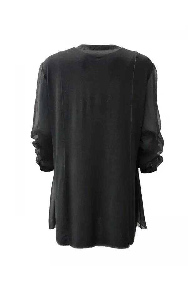 Silk Chiffon Blouse - Black