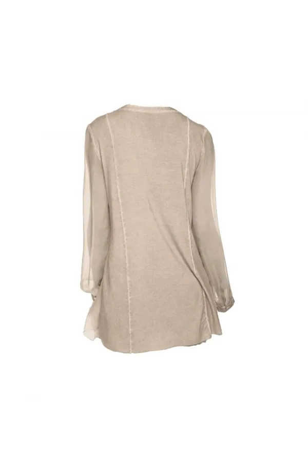 İpek Şifon Bluz - Kum