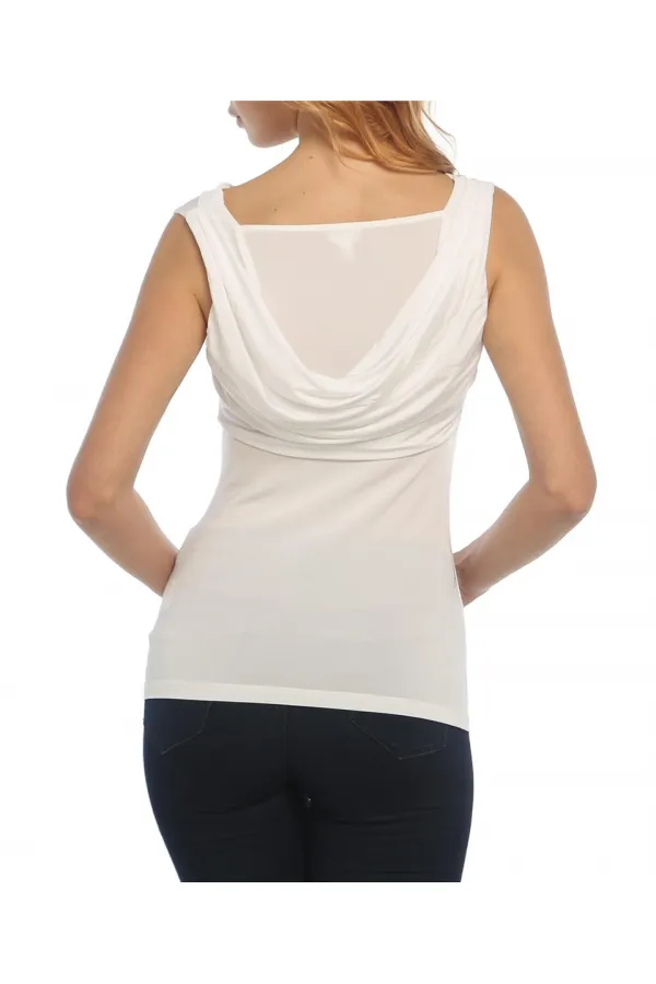 Feminen Degaje Tişört - Beyaz