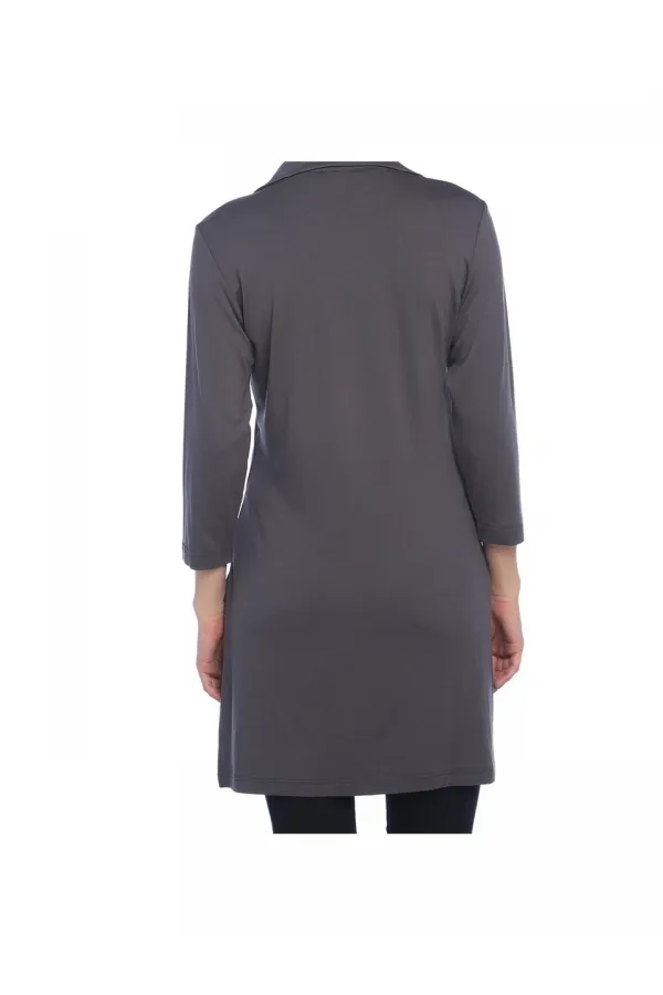 Uzun Ceket-Hırka - Gri