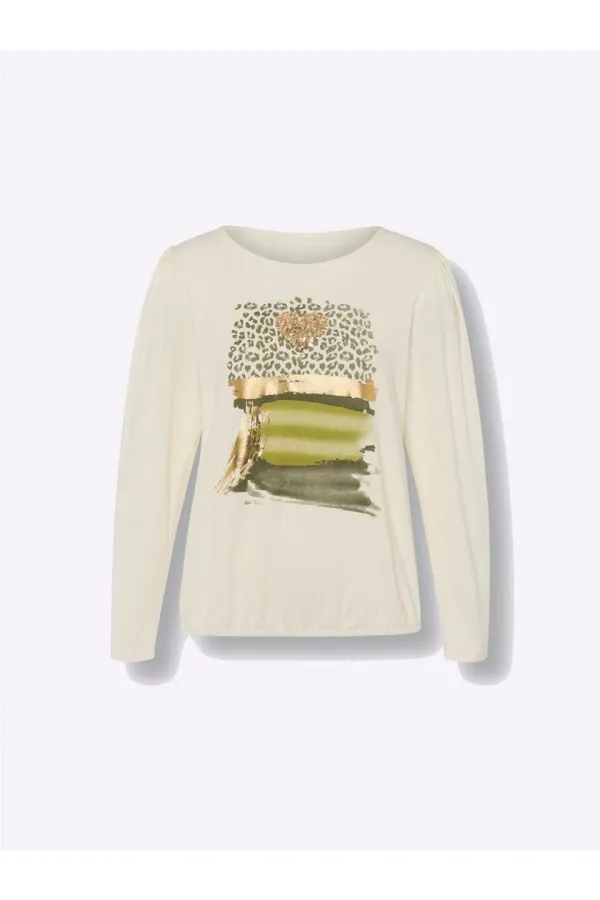 Chemisier imprimé à sequins - Ivoire
