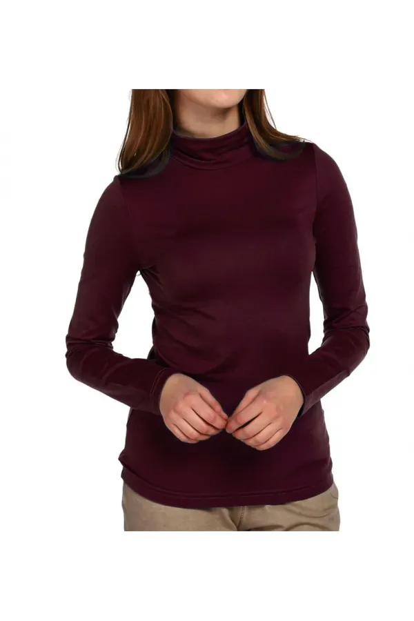 Turtleneck T-Shirt - Eggplant