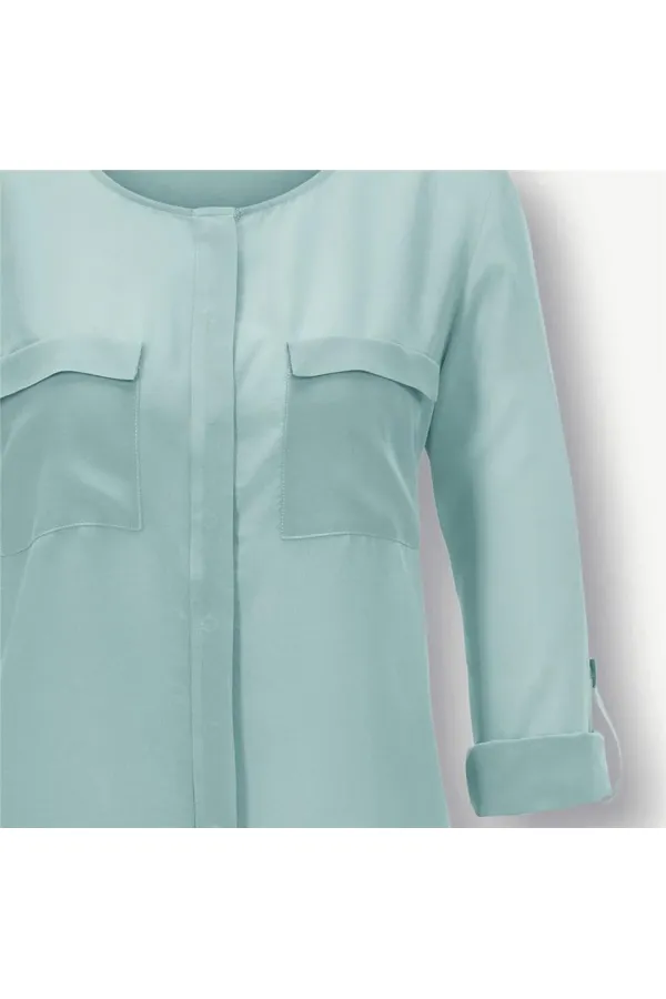 Chemise en pure soie - Vert menthe