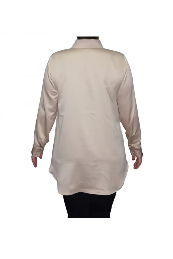 Saten Gömlek ve Pantolon Takım - Kum