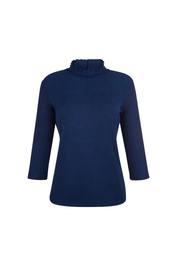 T-shirt à col roulé - Bleu marine