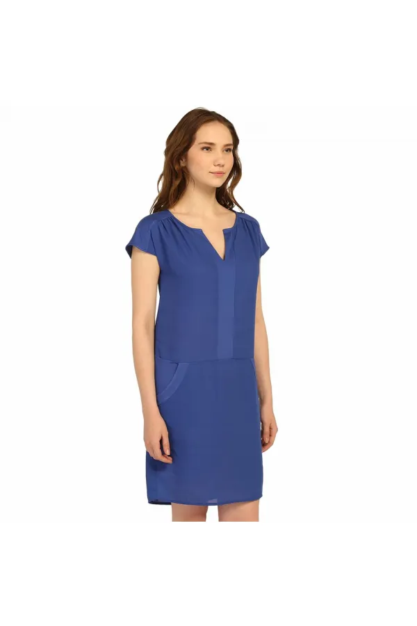 Şifon Elbise - Mavi