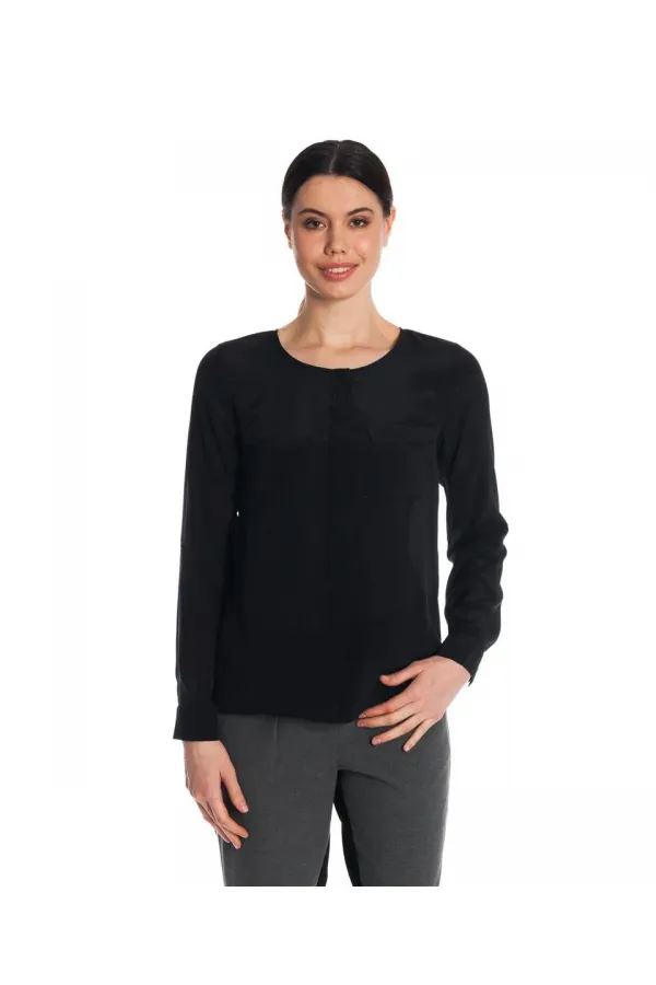 Saf İpek Gömlek - Siyah