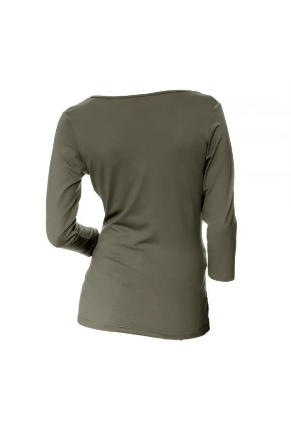 3/4 Sleeve T-Shirt - Olive Green