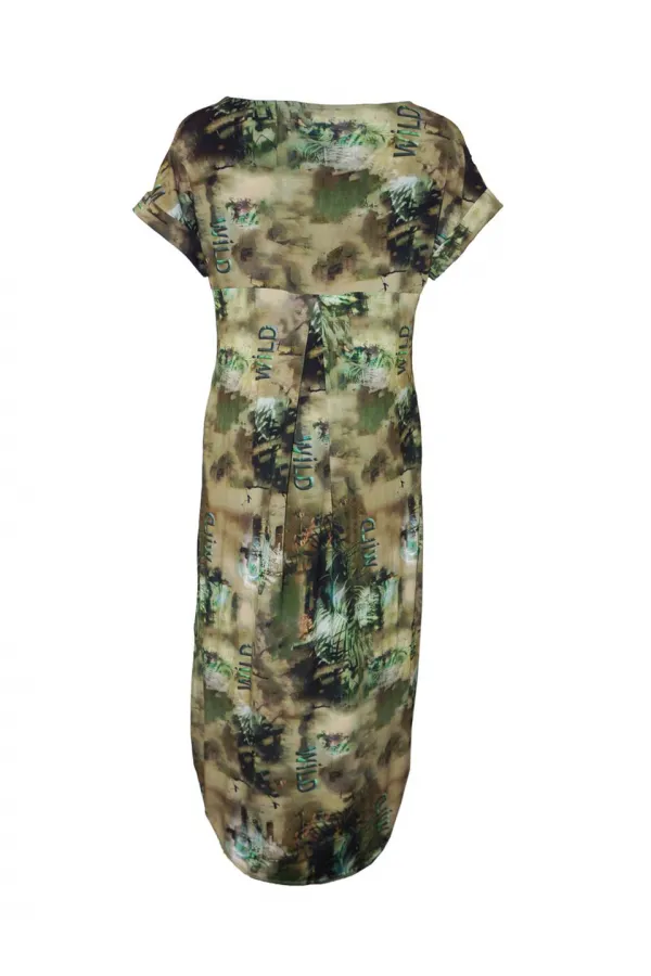 Uzun Baskılı Elbise - Baskılı