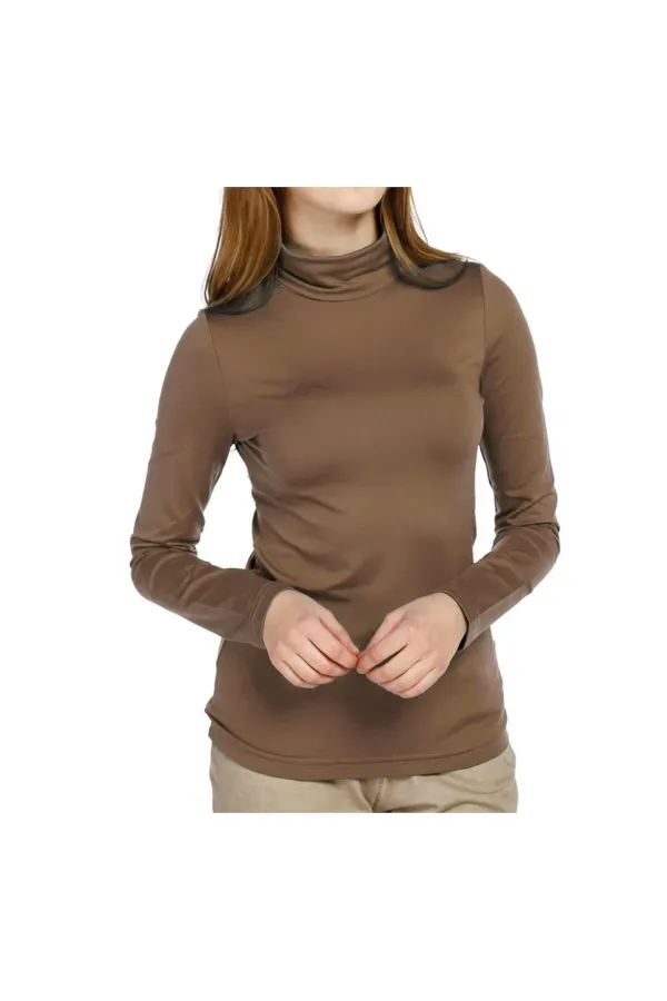 Turtleneck T-Shirt - Camel