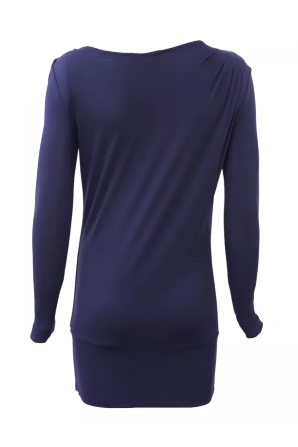 Geniş Yaka Bluz - Lacivert