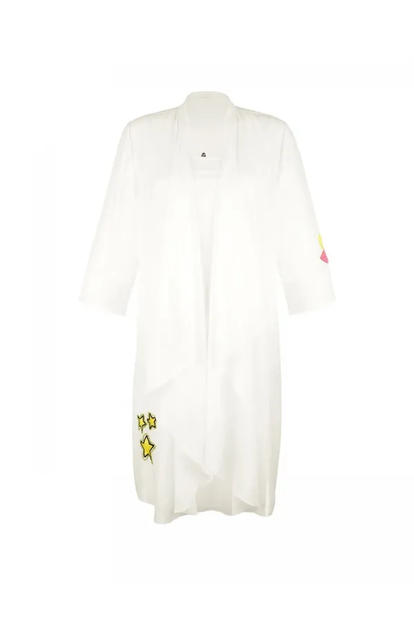 2 Parça Uzun Bluz - Beyaz