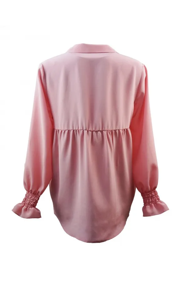 Saf İpek Bluz - Pembe