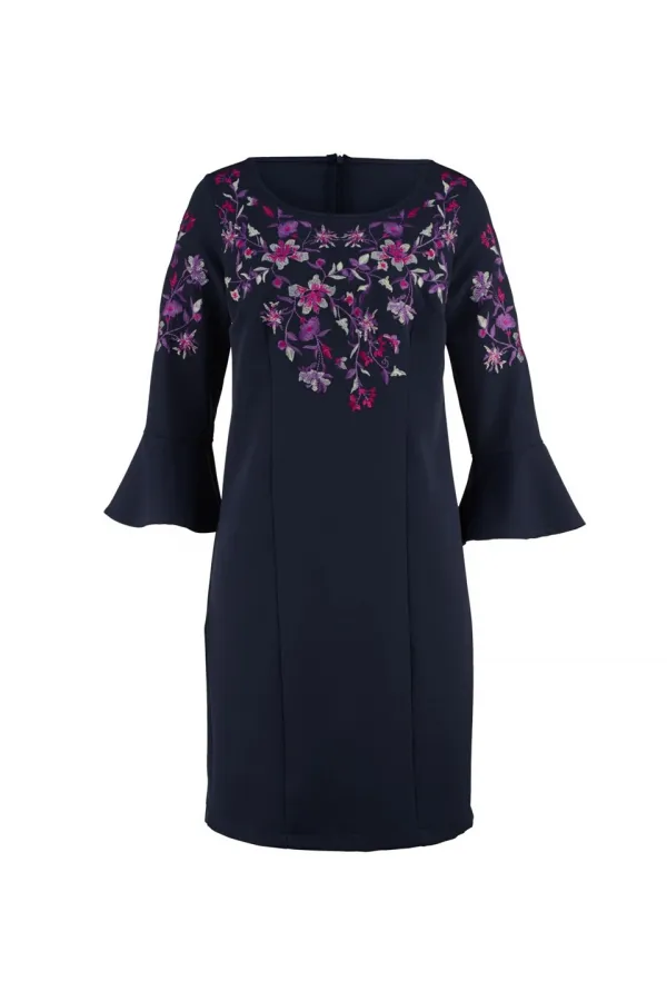 Nakış İşleme Elbise - Lacivert