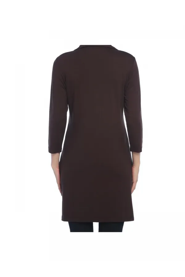 Uzun Ceket-Hırka - Kahve