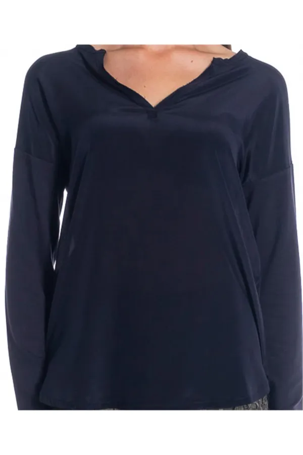 İpek Bluz - Lacivert