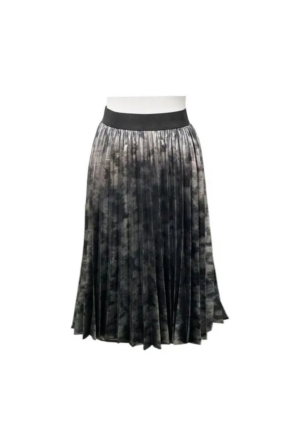 Pilili Metalik Etek - Siyah