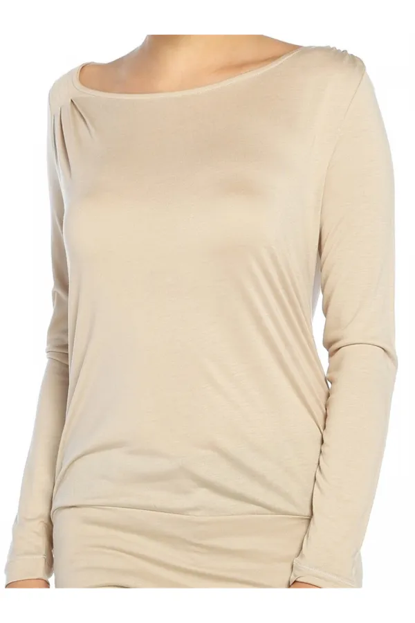 Geniş Yaka Bluz - Taş