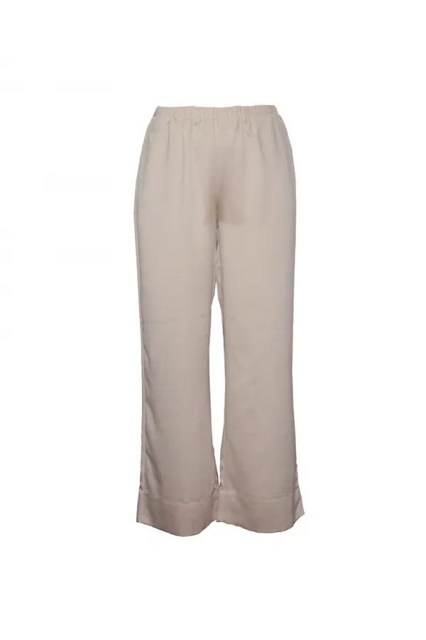 Saten Gömlek ve Pantolon Takım - Kum