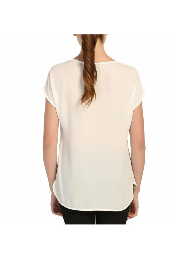 Şifon Bluz - Ekru