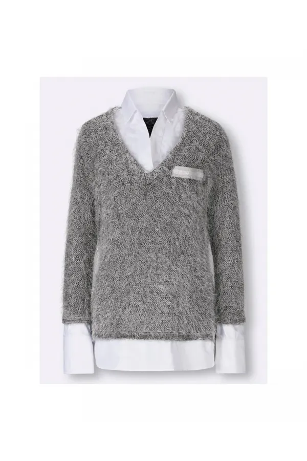 Gömlek ve Kazak - Gri