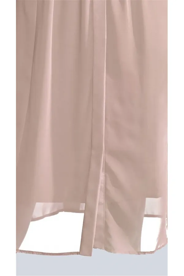 Şifon Elbise - Vizon