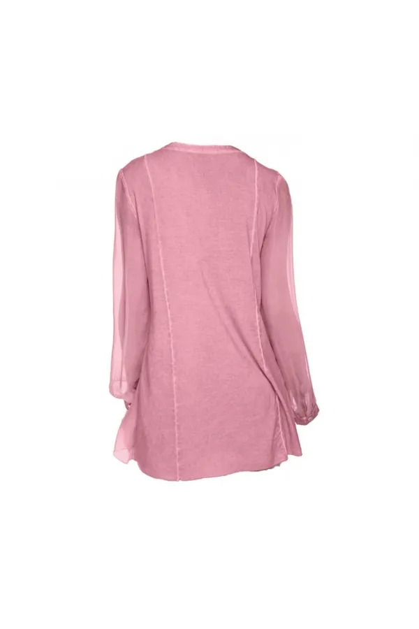 İpek Şifon Bluz - Gül Kurusu