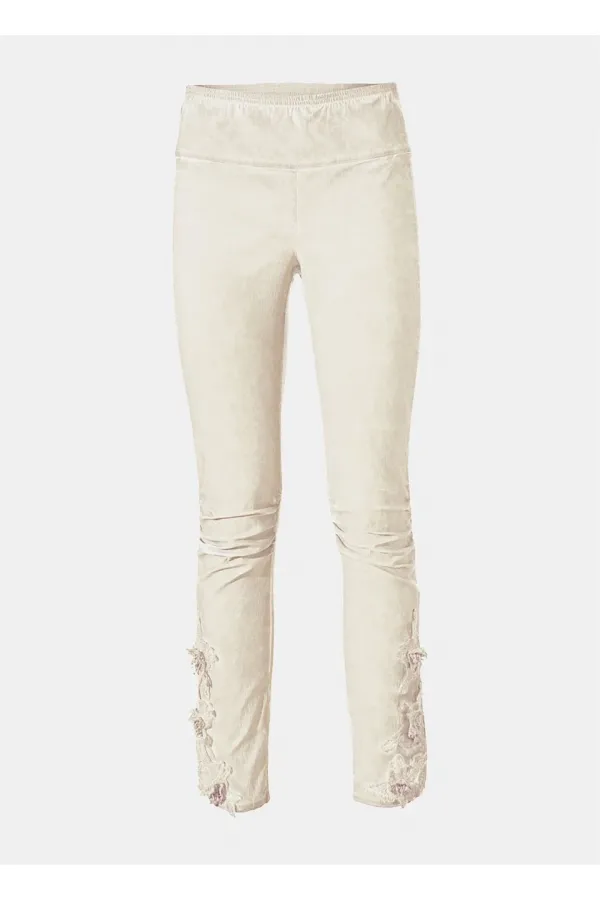 Skinny Dantel Pantolon - Kırık Beyaz