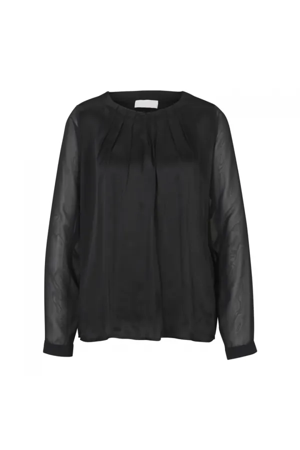 Saten Bluz - Siyah