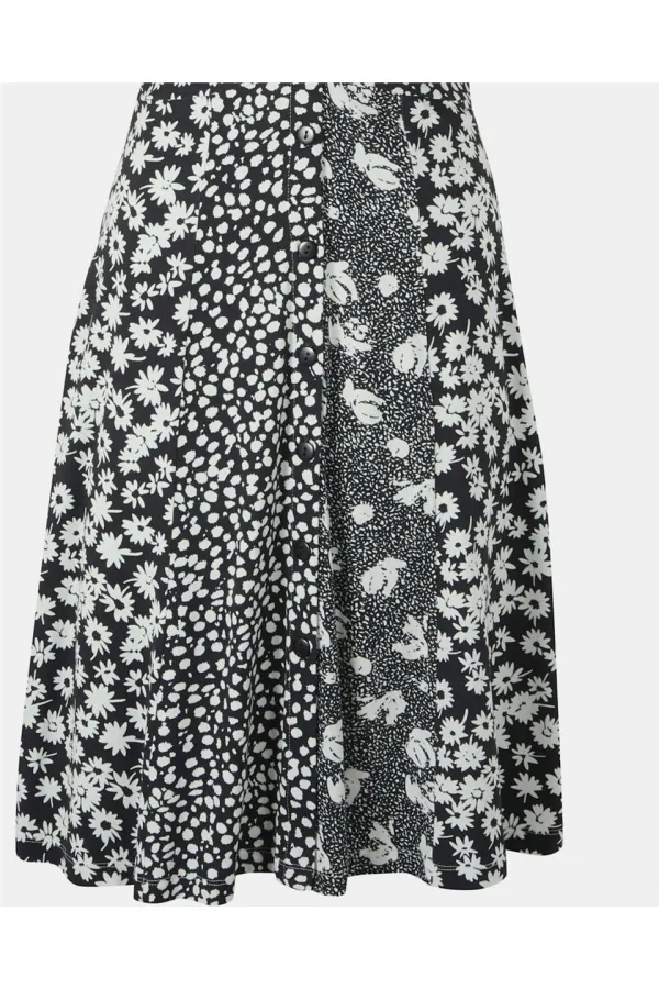 Baskılı Elbise - Siyah