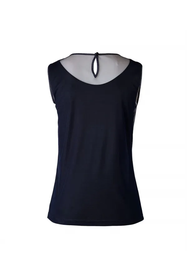 Kolsuz İşlemli Bluz - Lacivert