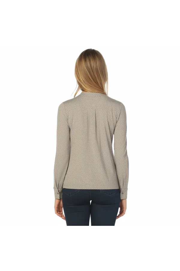 Chemisier à pois avec poches - Vison