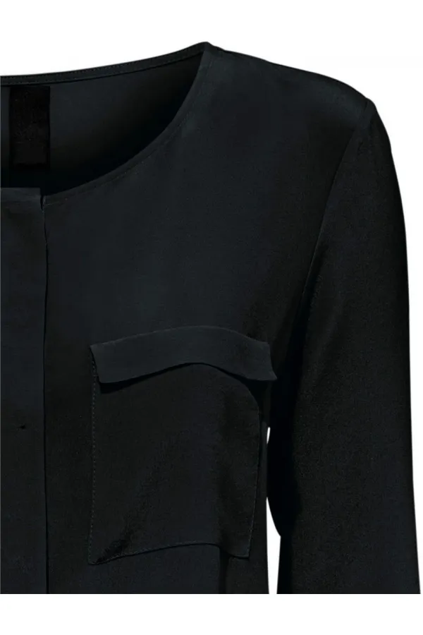 Saf İpek Gömlek - Siyah