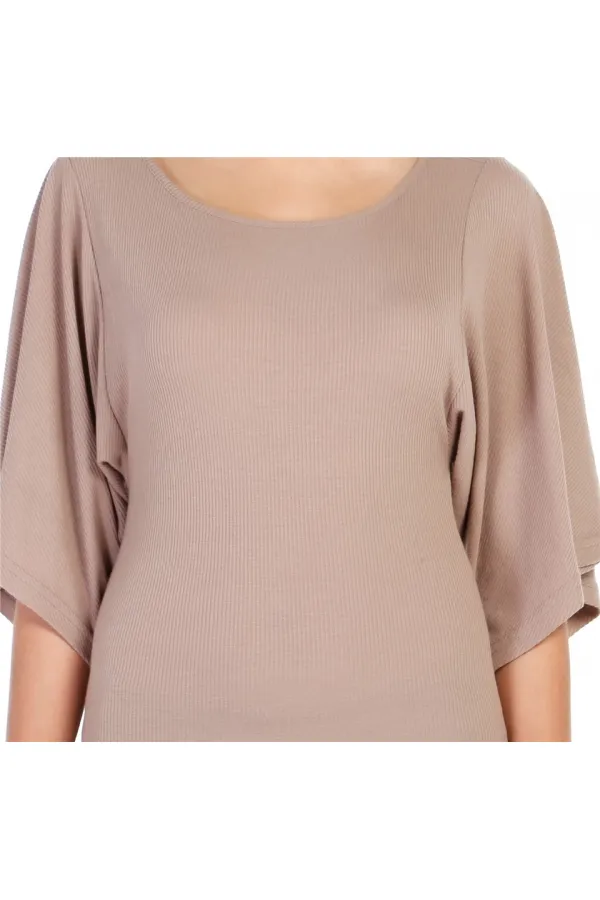 Kimono Tişört - Vizon