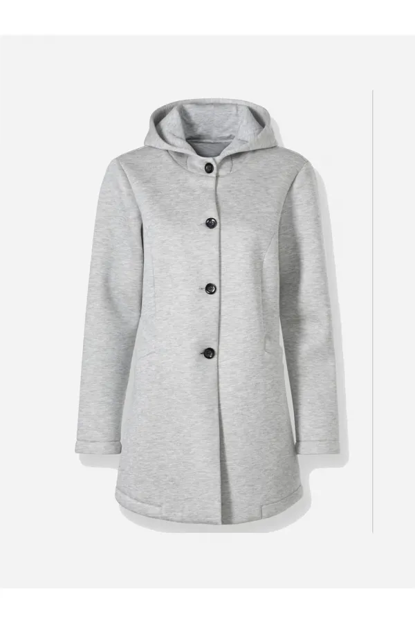 Manteau à capuche gris