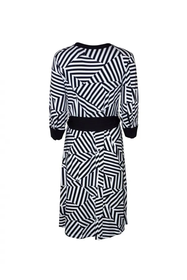 Yumuşak Esnek Form Elbise - Çizgili