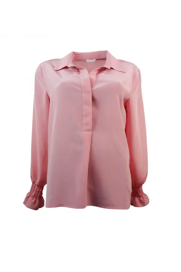 Saf İpek Bluz - Pembe