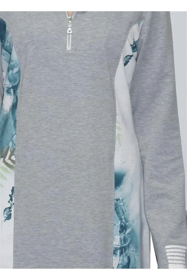 Sweat Elbise - Gri