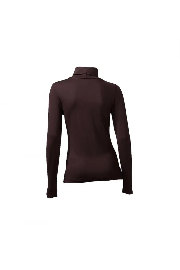Turtleneck T-Shirt - Brown