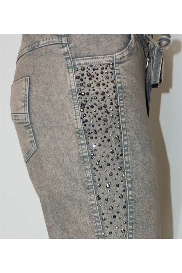 Taşlı Pantolon - Vizon