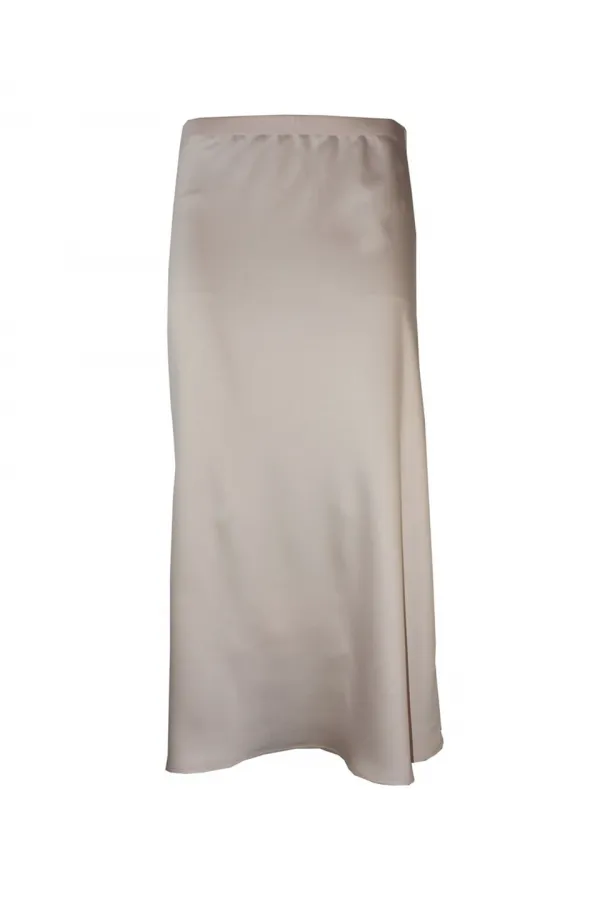 Saten Uzun Etek - Kum