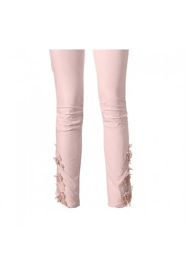 Skinny Dantel Pantolon - Gül Kurusu