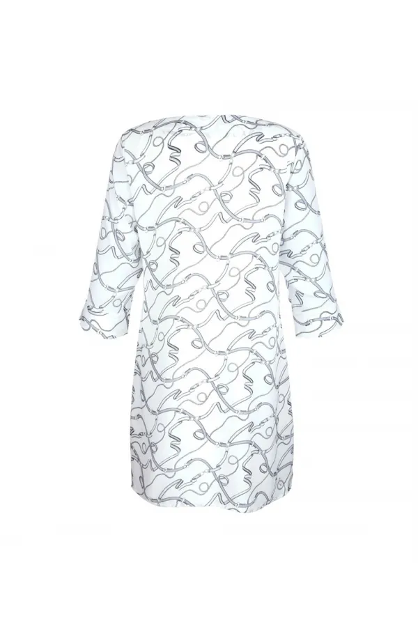 Printed Chiffon Tunic - White