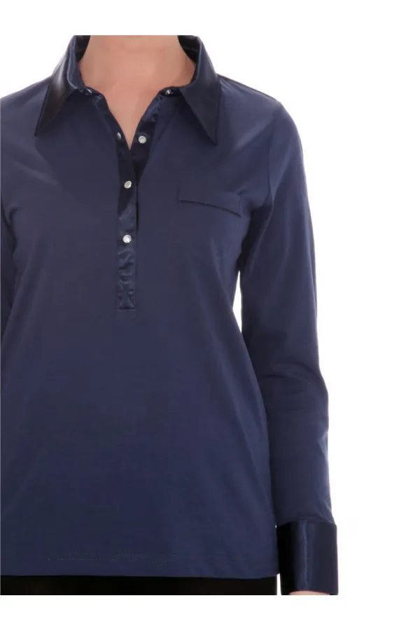 Uzun Kollu Tişört - Lacivert