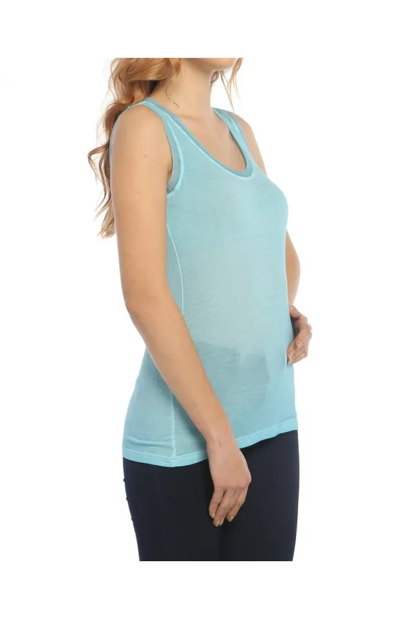 Kolsuz İpekli Üst - Turkuaz