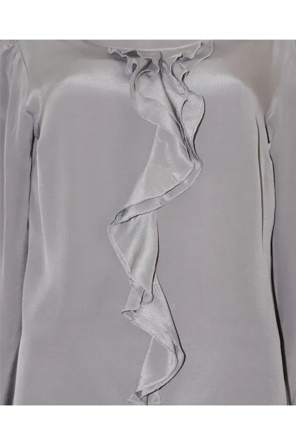 Saf İpek Bluz - Vizon